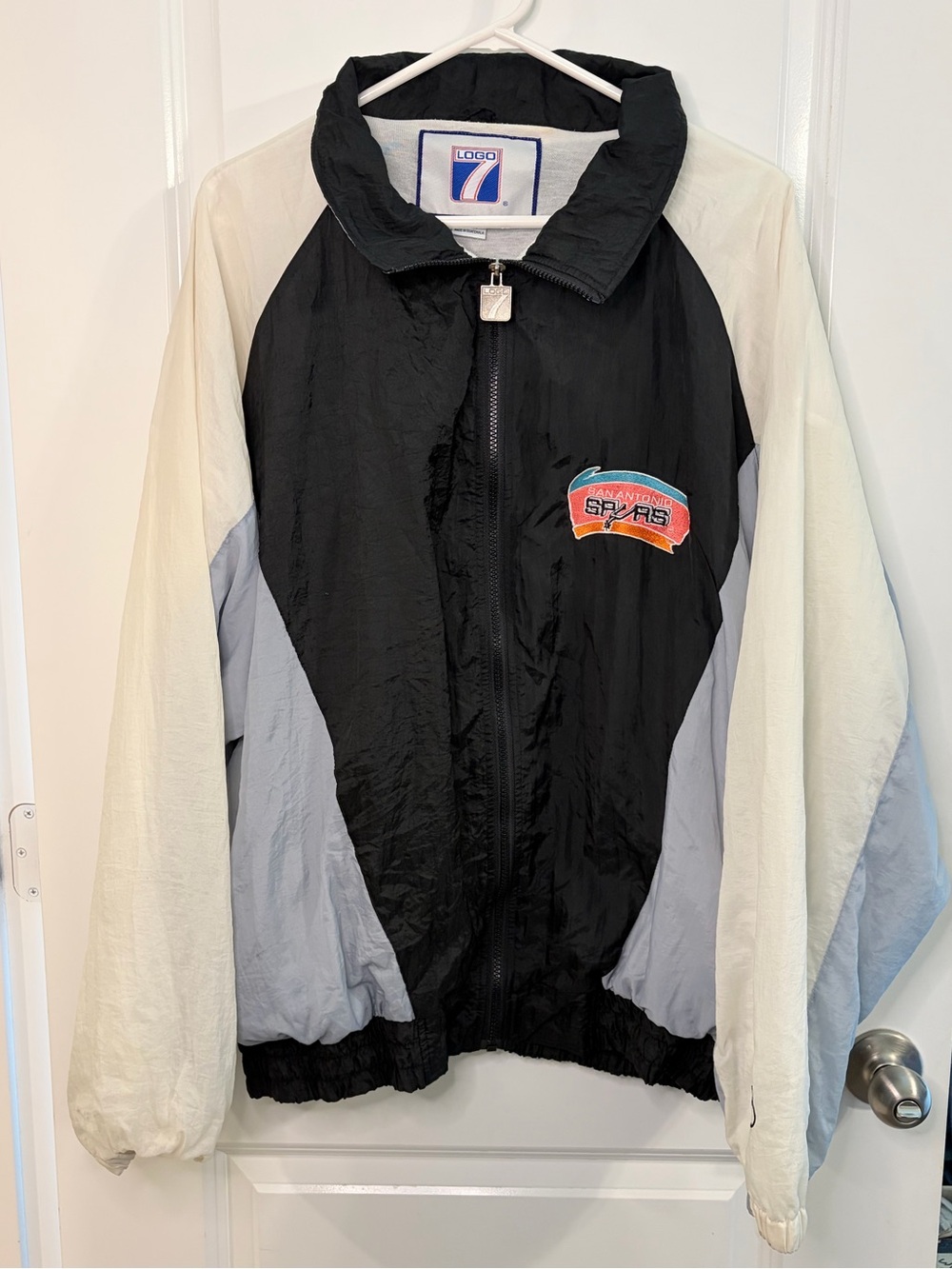 Vintage NBA San Antonio Spurs Logo 7 Windbreaker Jacket X-Large READ